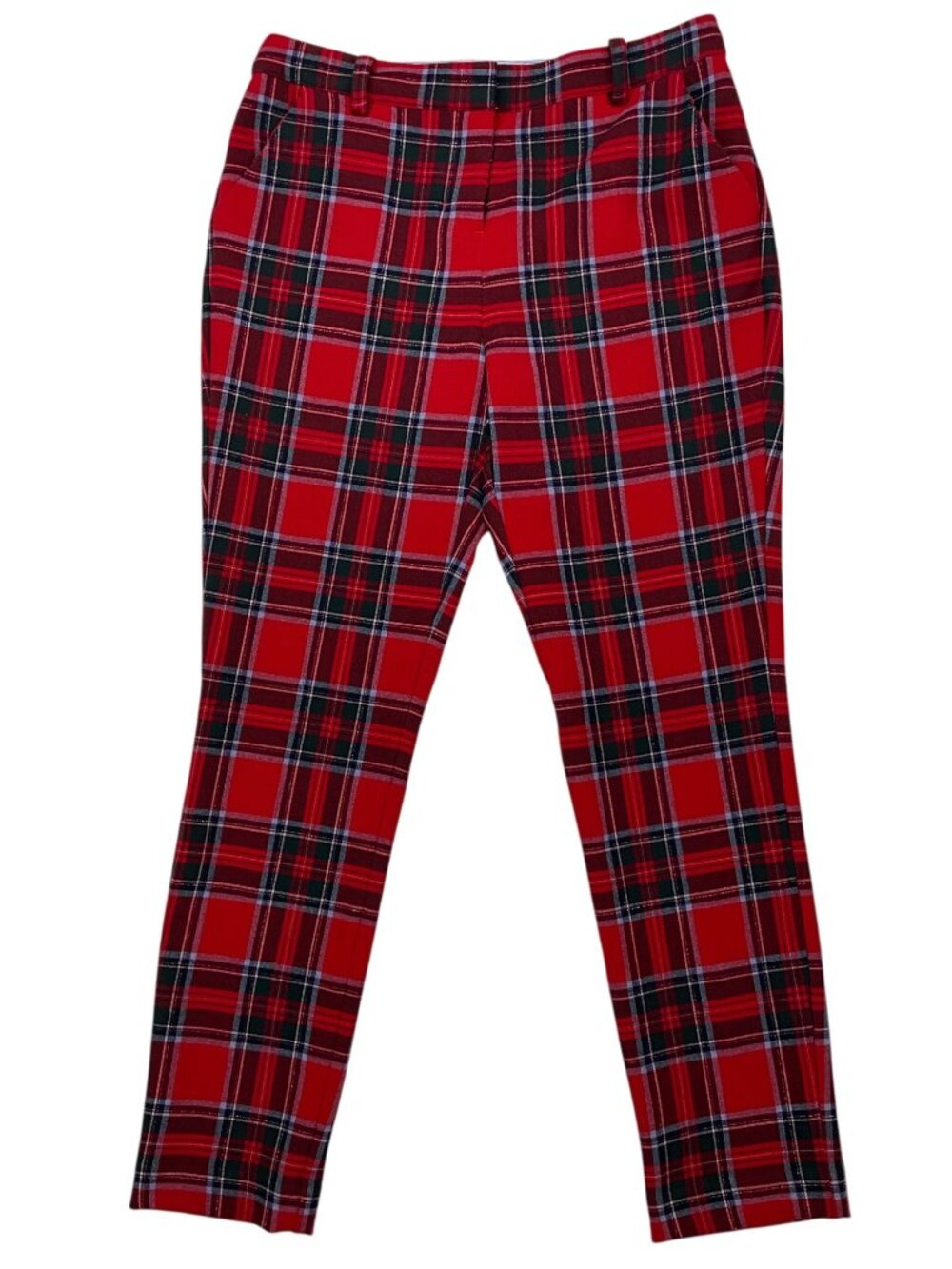 Vineyard Vines Nantucket Tartan Cocktail Pants 6 Red Plaid Slim Leg Holiday
